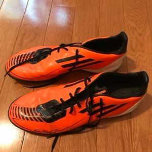 Men's Adidas F50 Adizero TRX HG Syn Solar Orange White Soccer Turf Shoes 11.5